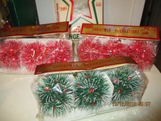 Vintage Mistletoe Christmas Ornament Hong Kong In Package