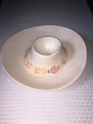 Vintage Ceramic Treasure Craft Sombrero Chips And Salsa Dip Bowl Porcelain