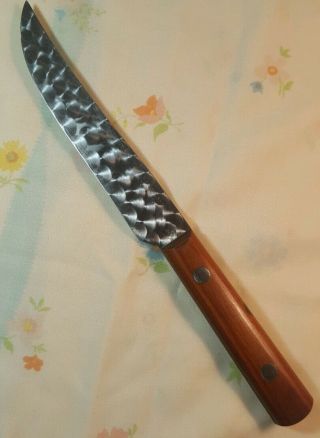 Vintage E.  Warther & Son Dover Ohio 7 " Carving / Slicing Knife With Teak Scales