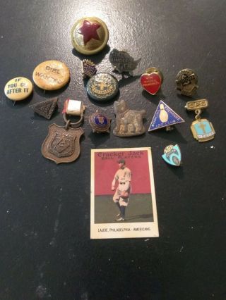 Vintage Pins,  Awards,  Baseball Card & Misc Items