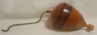 Vintage Wooden Toy Top Chain Pull For Ceiling Fan Or Light