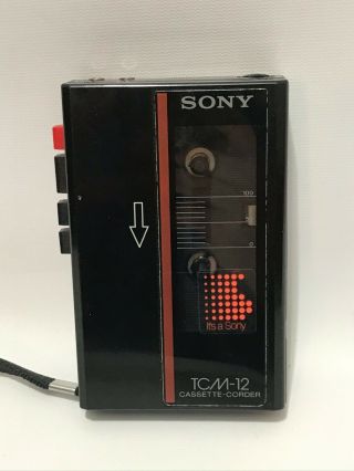Vintage Sony Tcm - 12 Cassette - Corder Cassette Player Recorder Parts Only