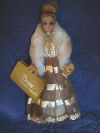 Vintage.  1970.  Topper Hl1c - Dawn Doll.  Blonde,  Gown.  " Denise " Plus Accessory