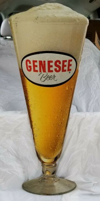 Vintage Genesee Beer Glass Sign Large 22 Inches