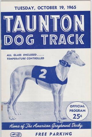 1965 Taunton Greyhound Program Third Round Qualifying For The Derby.