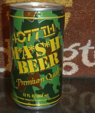 Camo Tv Show Mash 4077th Pull Tab Beer Can Pearl San Antonio Texas Bottom Opened