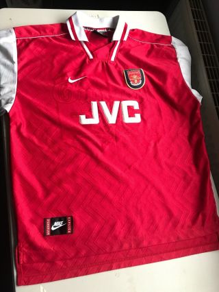 Arsenal 1998 Double Winners Jvc Vintage Nike Home Shirt Jersey 1996 1997 Xl Size