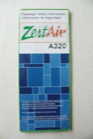 Safety Card Zest Airways Airbus A 320 2007 Jetblue Card With Sticker