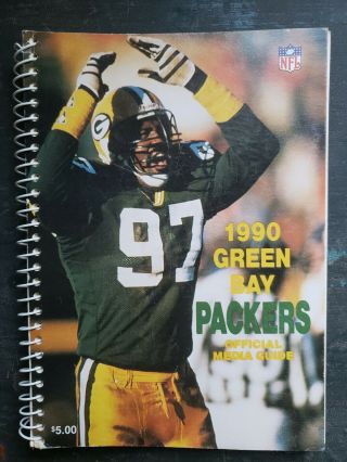 1990 Green Bay Packers Press Media Guide Record Book Timothy Harris Cover