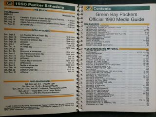 1990 Green Bay Packers Press Media Guide Record Book Timothy Harris Cover 2