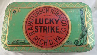 Vintage Lucky Strike Cut Plug Tobacco Tin Near