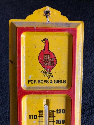 Vintage Red Goose Shoes Advertising Thermometer,  1970 