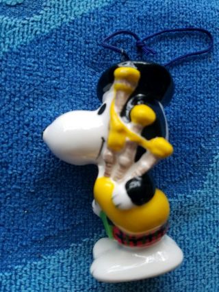 Vintage 1966 Irish Snoopy Ceramic Christmas Ornament - Made In Japan