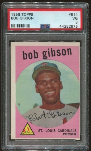 1959 Topps Bob Gibson Rc 514 Psa 3