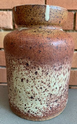 Vintage 70s Ceramic Stoneware Studio Pottery Vase Planter Mid Century Modern 2
