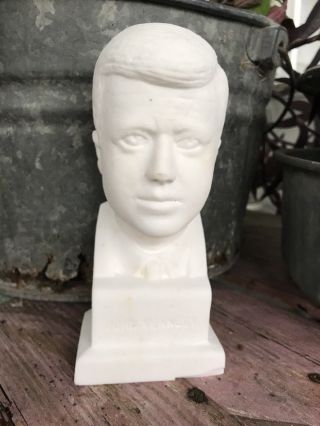 Vintage Alabaster? President John F.  Kennedy Bust Statue Jfk Made In Greece A&d