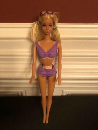 Vintage Barbie 1978 Sun Lovin’ Malibu Pj Doll With Peek - A - Boo Tan Mattel