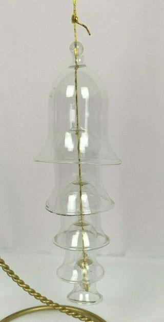 Silvestri 5 Tier Glass Bell Ornament Clear Vintage Chime Christmas Tree Holiday