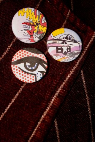 Roy Lichtenstein - Handmade Button Badges - Pop Art - 1960s