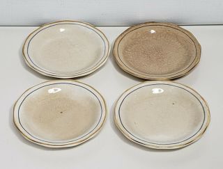 Vintage Butter Pats Set Of 4 Blue And Gold Border Ironstone ?