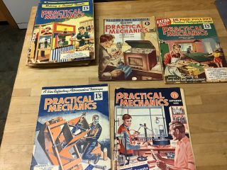Practical Mechanics Magazines X 5 Oct 1952 August 1957 May 1958 May 1959 Sept 60