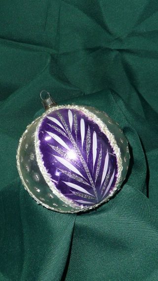 Vintage Rare Hand Blown Mercury Glass Christmas Ornament West Germany Pre - Owned