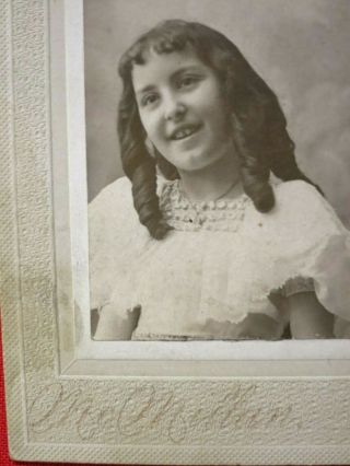 Genealogy / Vintage Photo Signed: Mcmillan / Young Girl,  3 X 4 1/4 "