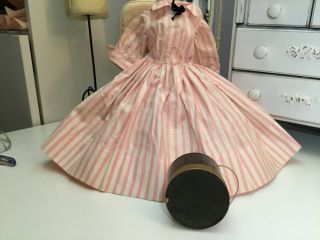 1956 Madame Alexander Cissy Tagged Pink Candy Striped & Hatbox Cute