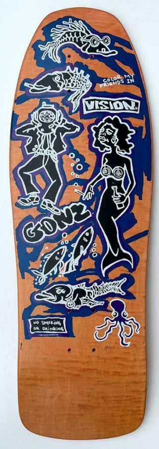 Vision Skateboards Mark Gonz Gonzales Color My Friends Model 1987 Art By Gonz