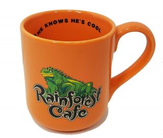 Rainforest Cafe Vintage 1990’s Iggy Orange Heavy Restaurant Coffee Mug Pristine