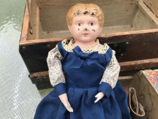 Antique German Minerva Tin Head Doll 12 