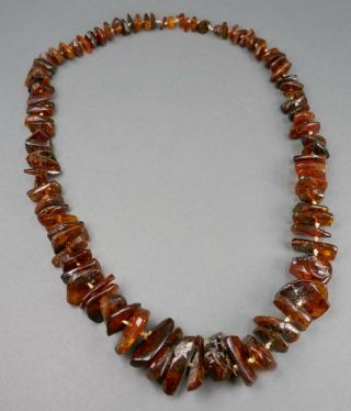 Fine Antique Natural Baltic Amber Graduated Bead Necklace 76 Grams