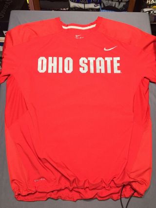 Men’s Nike Dri Fit Ohio State Buckeyes V Neck Pullover Jacket Size Large L Osu