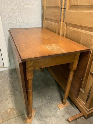 Antique Solid Maple Drop Leaf Table /dining Table