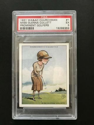 1931 Churchman Prominent Golfers - Large: Miss Glenna Collett 1 Psa Grade 5