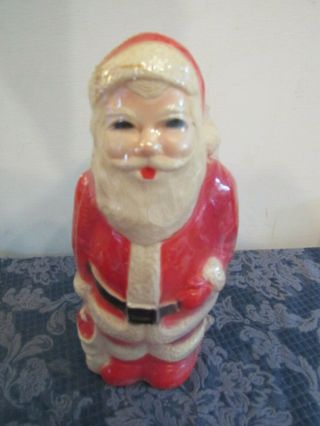 Vintage Union Products Santa Claus Christmas Blowmold Light Hard Plastic 13 Inch