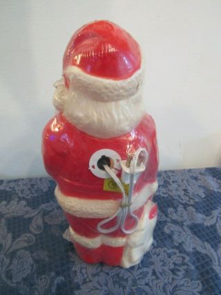 Vintage Union Products Santa Claus Christmas Blowmold Light Hard Plastic 13 inch 3