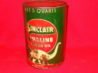 1vintage Sinclair " Opaline " Oil Can 5 Quart " Dino "
