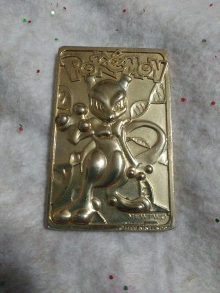Burger King Pokemon Gold Card Mewtwo 1999 23k Plated Vintage Nintendo