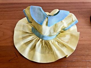 Vintage 1950’s Terri Lee 16” Yellow Cotton & Blue Organdy Doll Dress