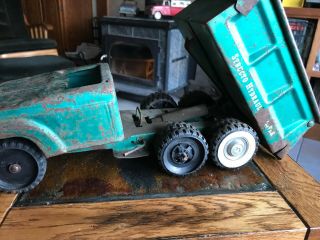 1960s Vintage Metallic Green 13.  5” Structo Hydraulic Dumper Dump Truck 3
