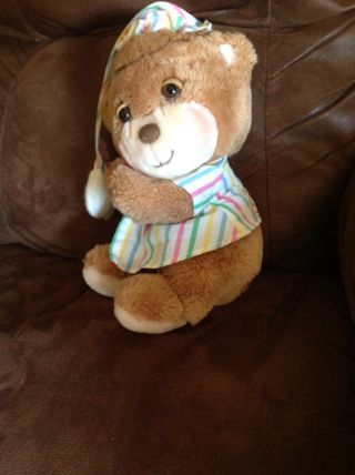 Vintage 1985 Fisher - Price Plush Teddy Beddy Brown Bear Stuffed Animal Toy