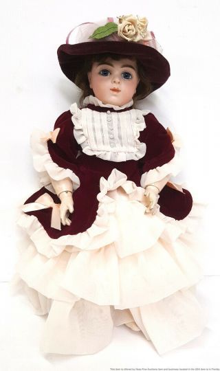 Antique Victorian Bru Jne Jeune French Signed Bisque Porcelain Hp 19.  5in Doll