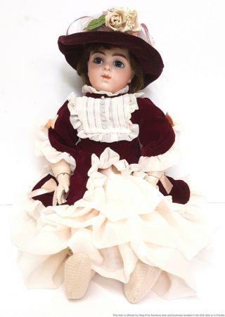 Antique Victorian Bru Jne Jeune French Signed Bisque Porcelain HP 19.  5in Doll 2