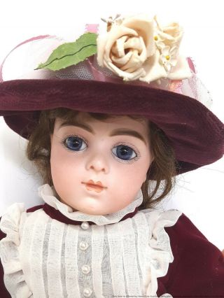 Antique Victorian Bru Jne Jeune French Signed Bisque Porcelain HP 19.  5in Doll 3
