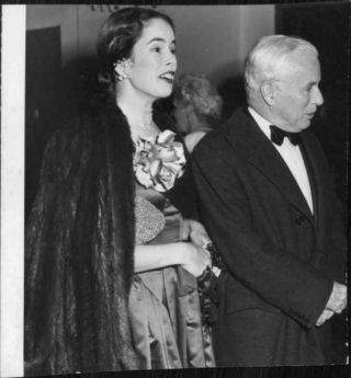 Vintage Photograph Of Charlie Chaplin With Hi Wife Oona