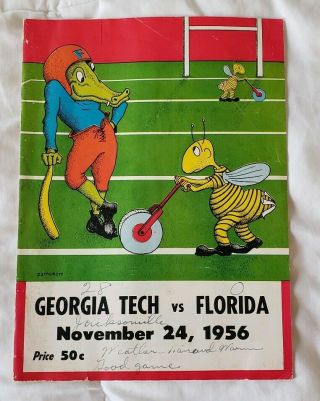 1956 Georgia Tech Vs Florida Gators Football Program