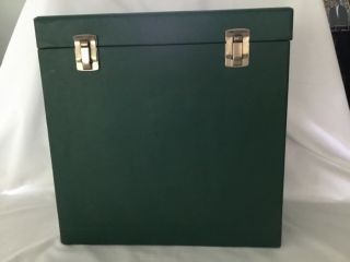 Vintage Amfile Platter - Pak Record Case For 12 " Record Lps In Green Holds 30 - 35