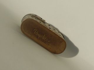 Vintage Art Deco Regeliter Bejeweled Automatic Push Button Brass Pocket Lighter 3