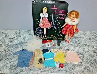 Vintage 1965 Tammy Doll With Case & Clothes Minty Rare Fur Stole Bs - 12 3